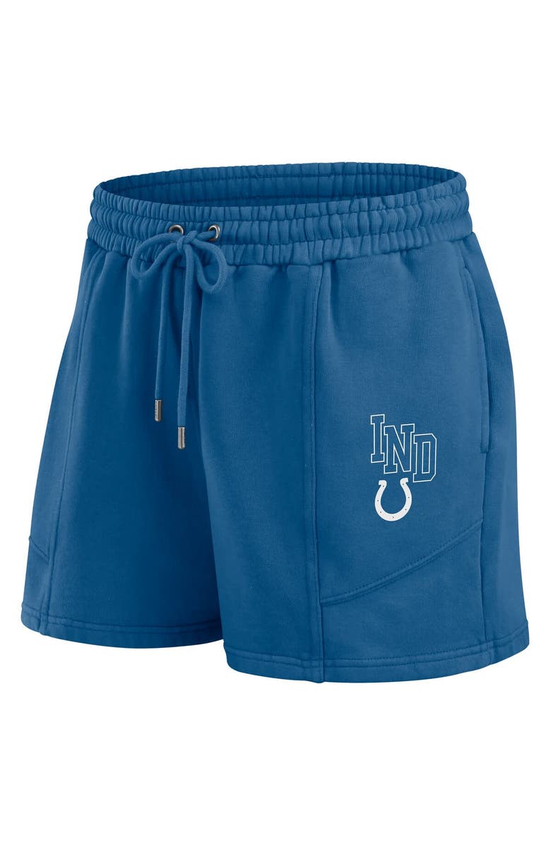 WEAR by Erin Andrews Women's WEAR by Erin Andrews Royal Indianapolis Colts Washed Fleece Long Sleeve T-Shirt & Shorts Lounge Set, Alternate, color, Royal