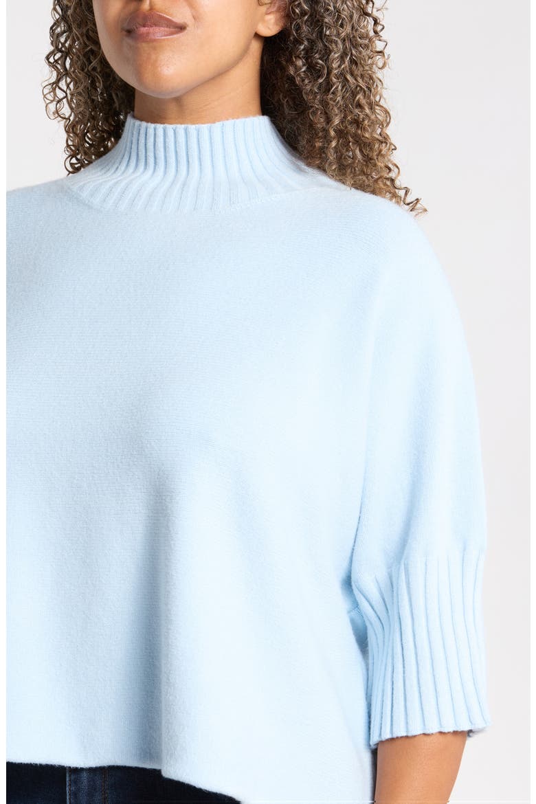Crop Turtleneck Sweater, Alternate, color, BLUE