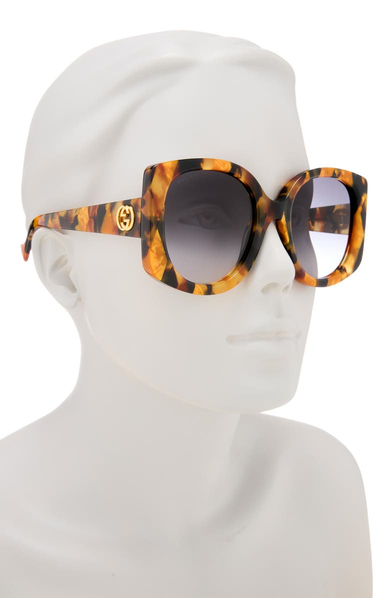 Gucci 53mm Oversize Sunglasses, Alternate, color, Havana Havana Blue