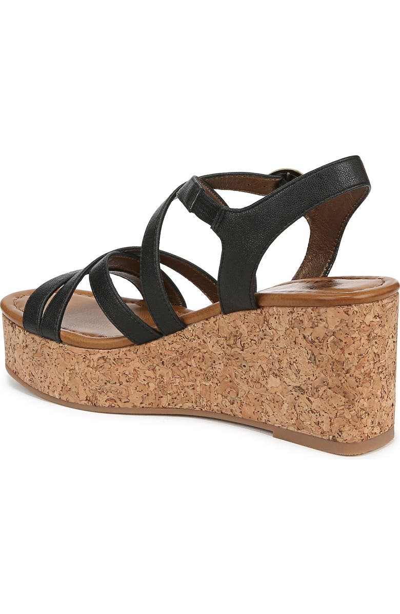 Blowfish Malibu Aurora Strappy Wedge Sandal, Alternate, color, Black Faux Leather