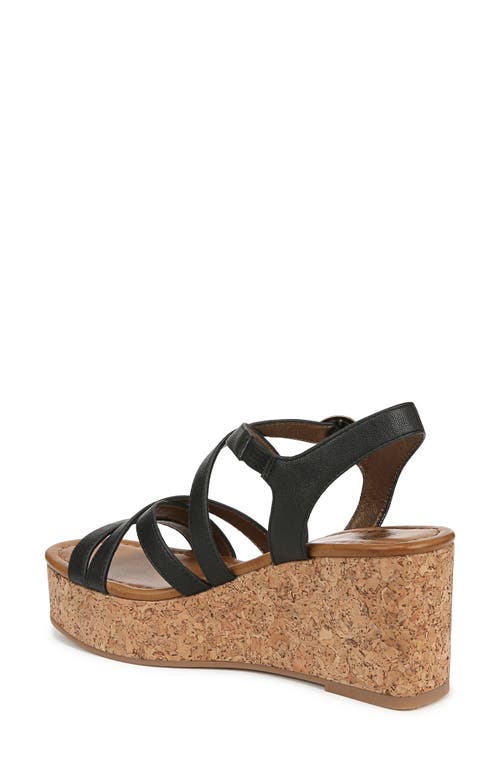 Blowfish Malibu Aurora Strappy Wedge Sandal In Black Faux Leather