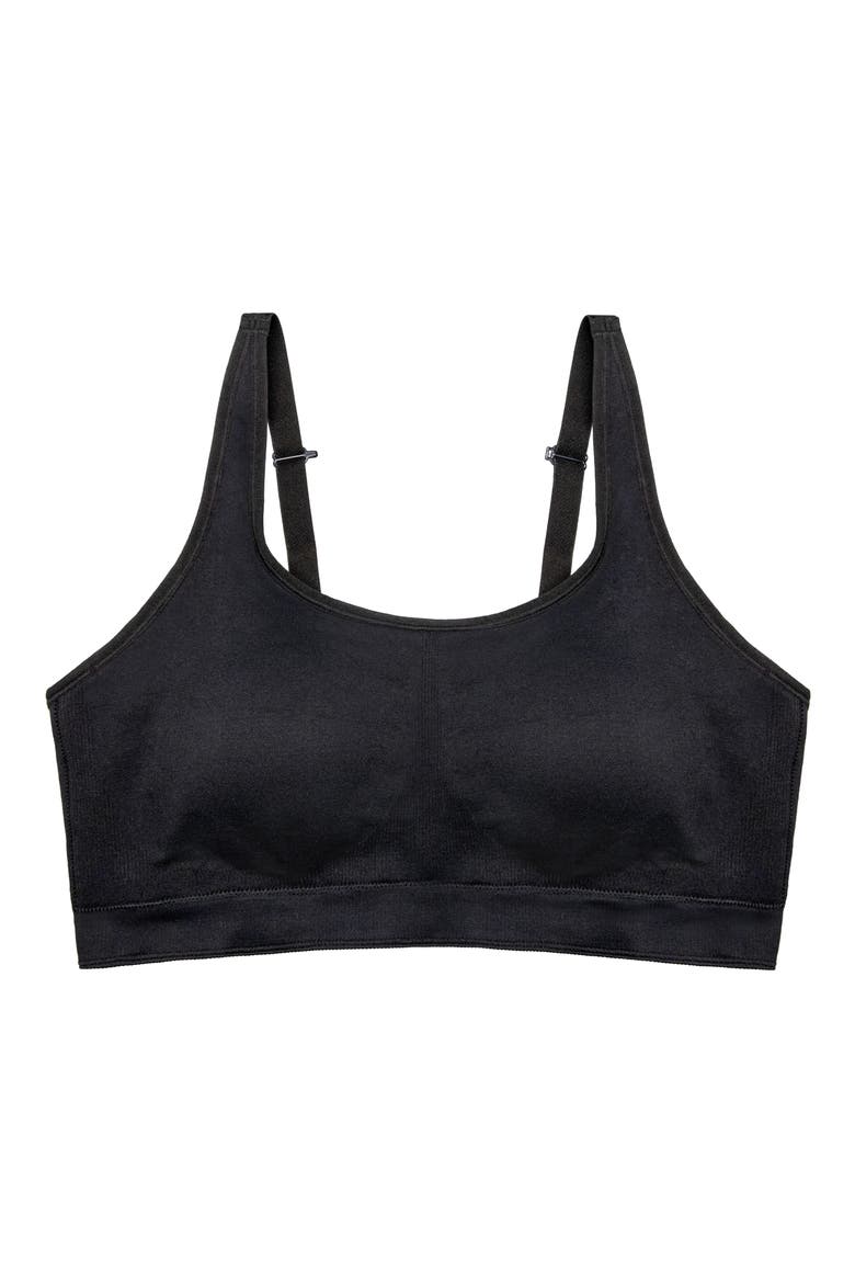 Smooth Seamless Wireless Sports Bra, Alternate, color, BLACK