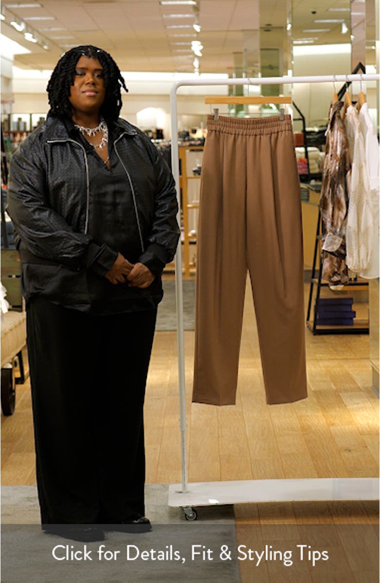 Selection Elastic Waist Straight Leg Wool Pants, sales video thumbnail