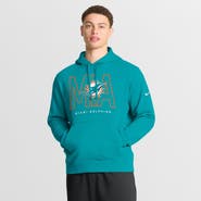 Nike Men's Nike Aqua Miami Dolphins Busted Play Club Fleece Pullover Hoodie