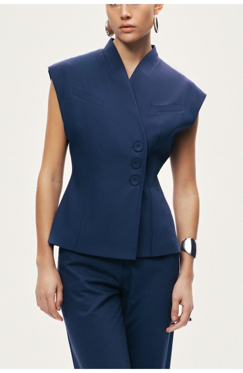 Nocturne Tailored Sleeveless Vest, Main, color, Navy Blue