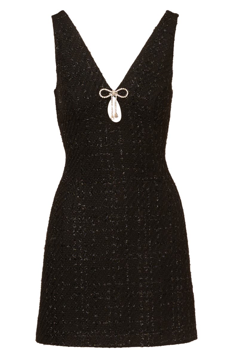 Adrianna Papell Metallic Bouclé Tweed Minidress, Alternate, color,