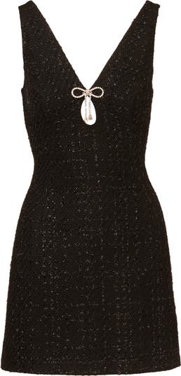 Metallic Bouclé Tweed Minidress
