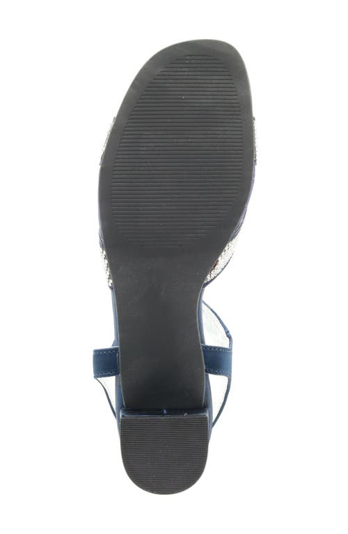 David Tate Holiday Ankle Strap Sandal In Navy Satin