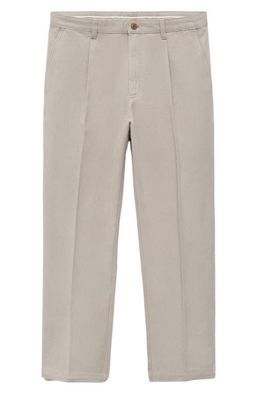 Mango Cotton Blend Straight Leg Pants In Neutral