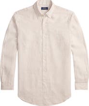 Polo Ralph Lauren Classic Fit Stripe Linen Button-Down Shirt