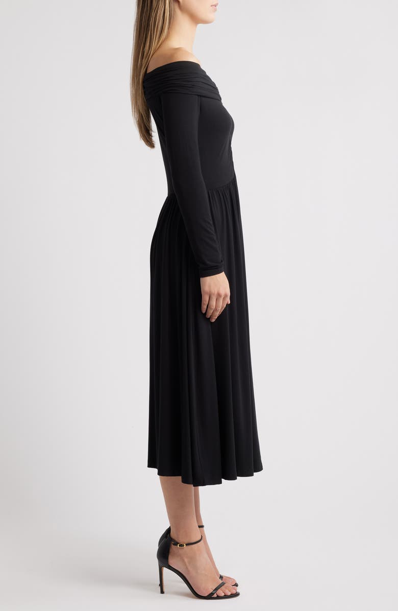 NIKKI LUND Olia Off the Shoulder Long Sleeve Dress, Alternate, color, Black