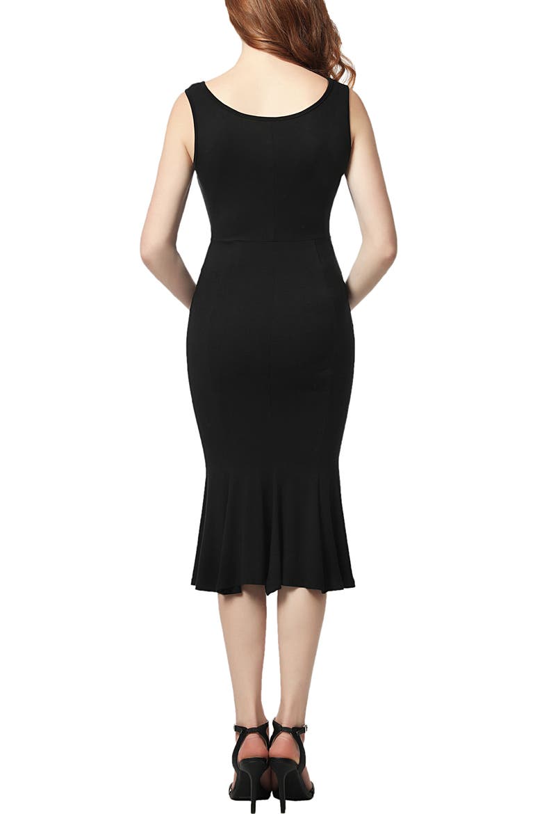 Bria Maternity Mermaid Midi Dress, Alternate, color, Black