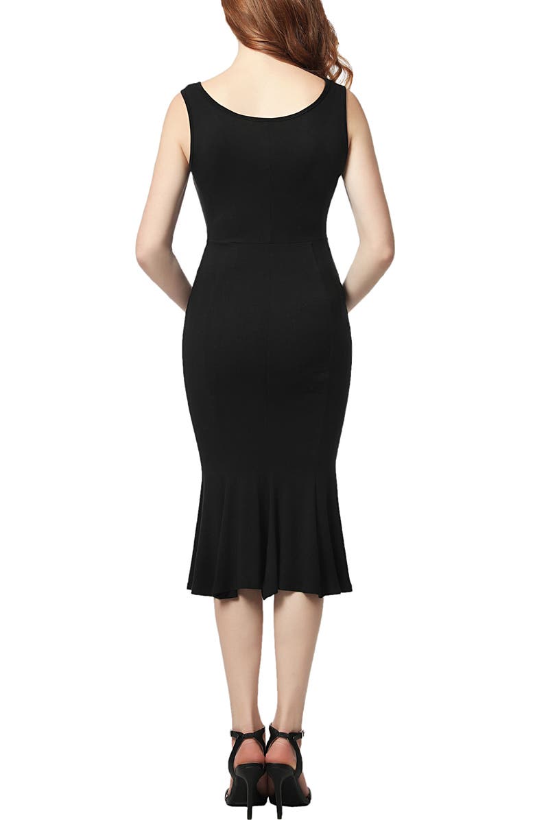 Kimi & Kai Bria Maternity Mermaid Midi Dress, Alternate, color, Black