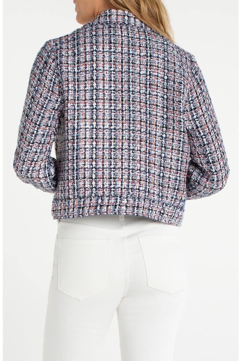 Tweed Crop Jacket, Alternate, color, NAVY/ MULTI PLAID