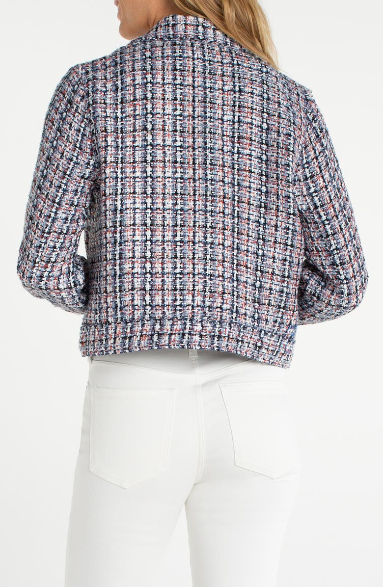 Liverpool Los Angeles Tweed Crop Jacket, Alternate, color, Navy/ Multi Plaid