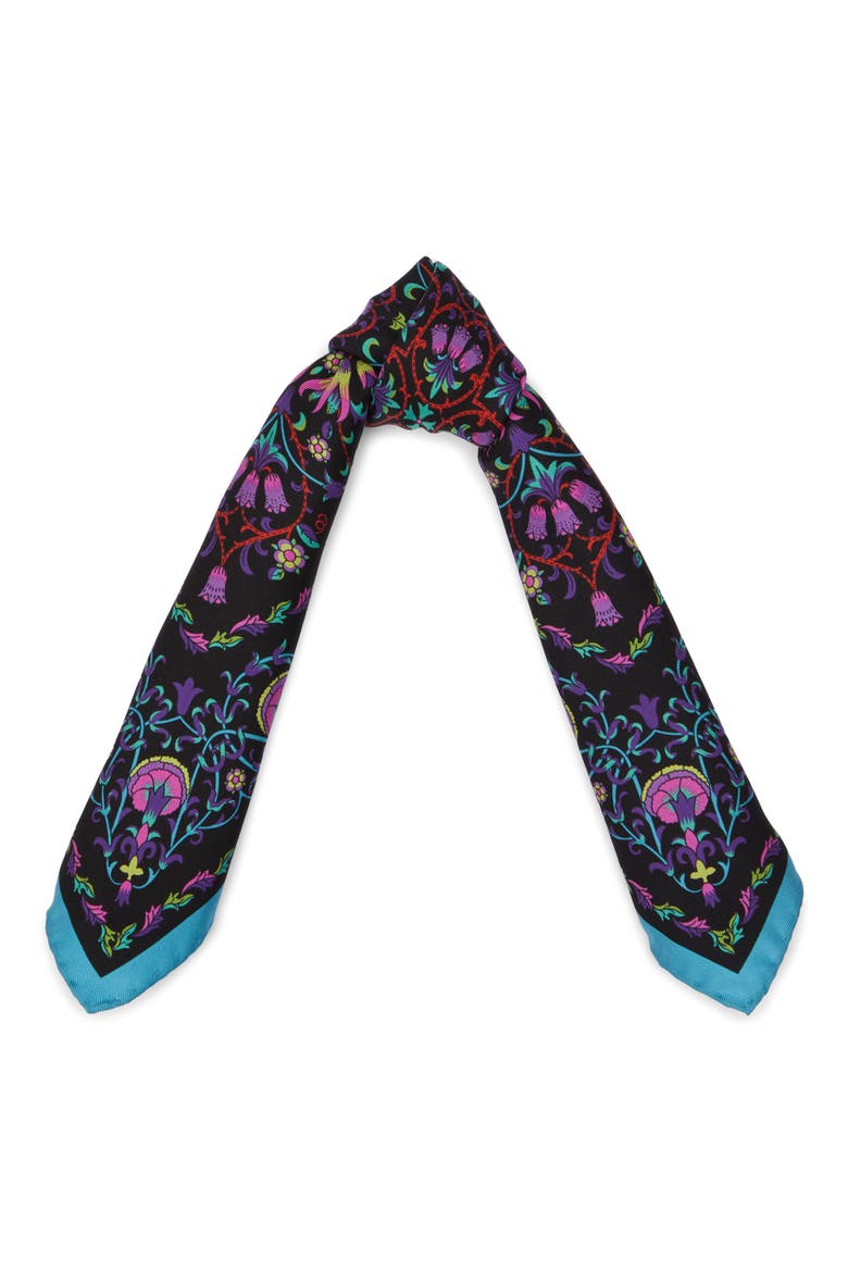 Lodden Silk Square Scarf, Alternate, color, BLACK