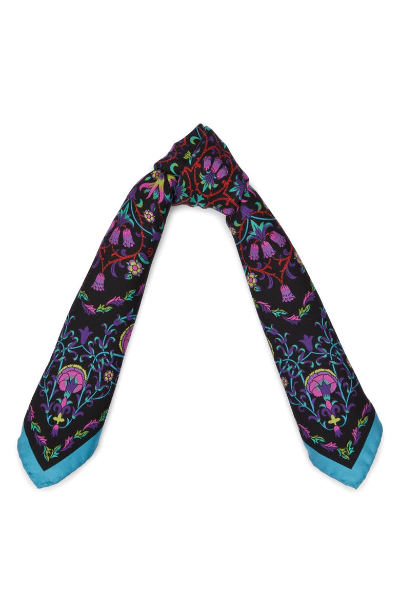 Liberty London Lodden Silk Square Scarf, Alternate, color, Black