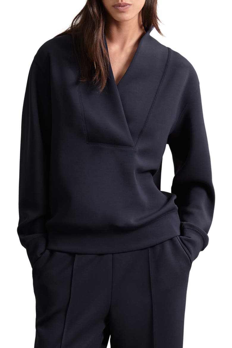 Annabel Shawl Collar Sweatshirt, Main, color, NAVY