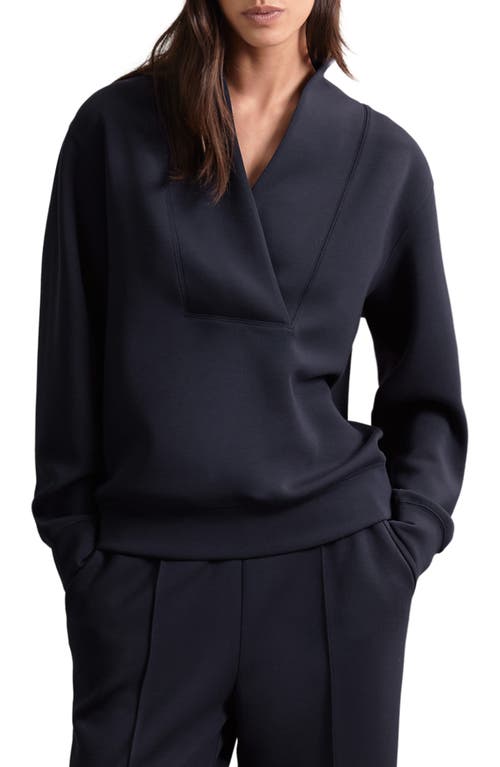Reiss Annabel Shawl Collar Sweatshirt in Navy at Nordstrom, Size Small
