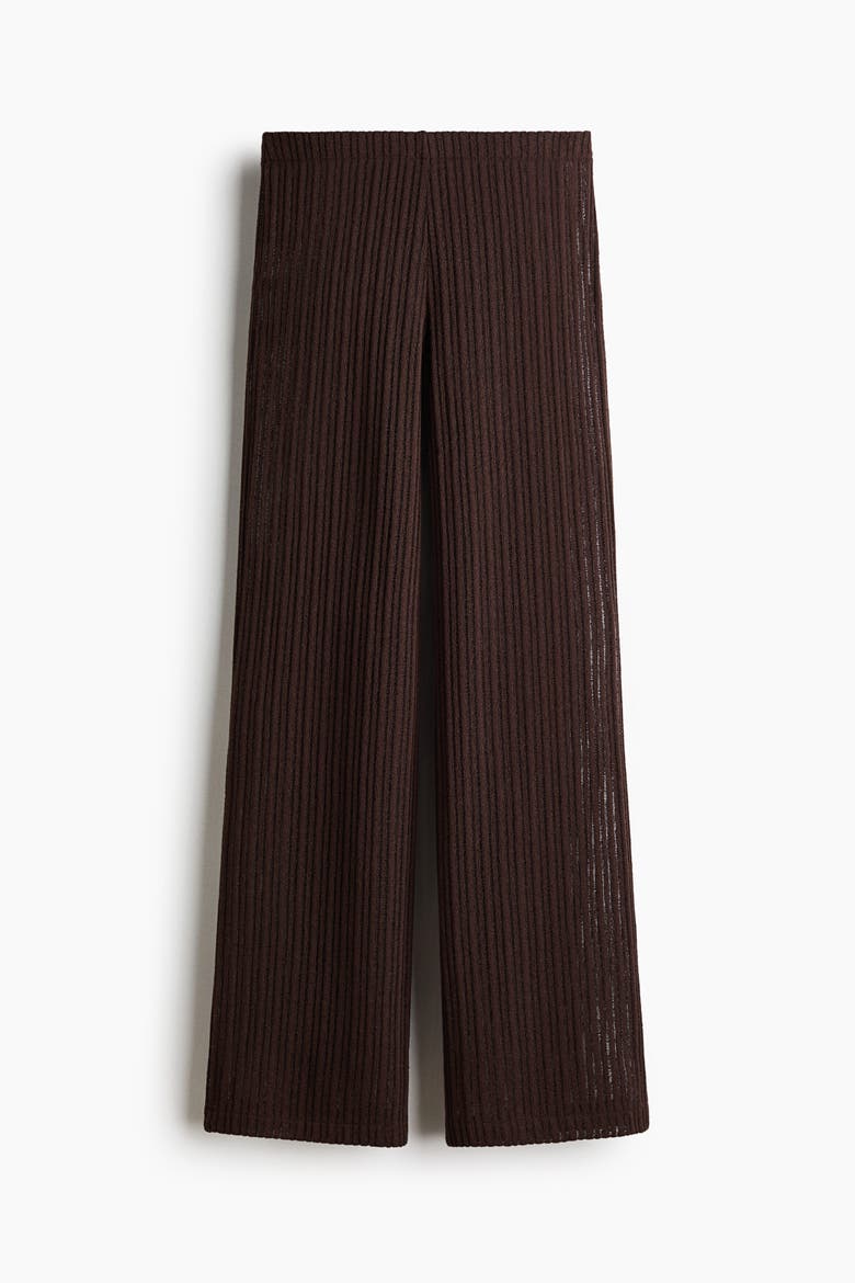 Rib-knit Pants, Alternate, color, Dark brown