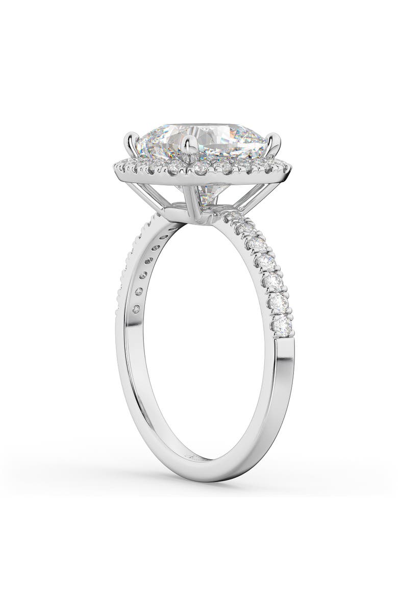 Cushion Cut Halo Lab Diamond Engagement Ring 14k, Alternate, color, 2.55ct/White Gold