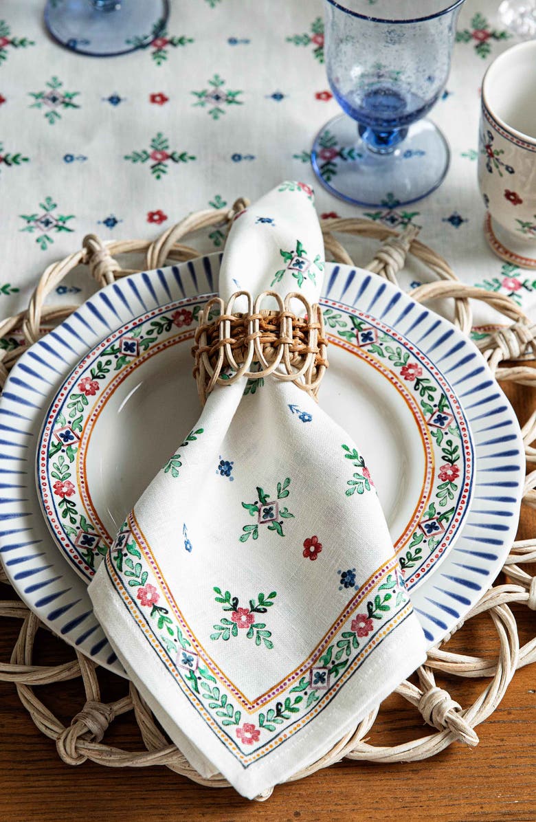 Juliska Heidi Set of 4 Linen Napkins, Alternate, color, Multi