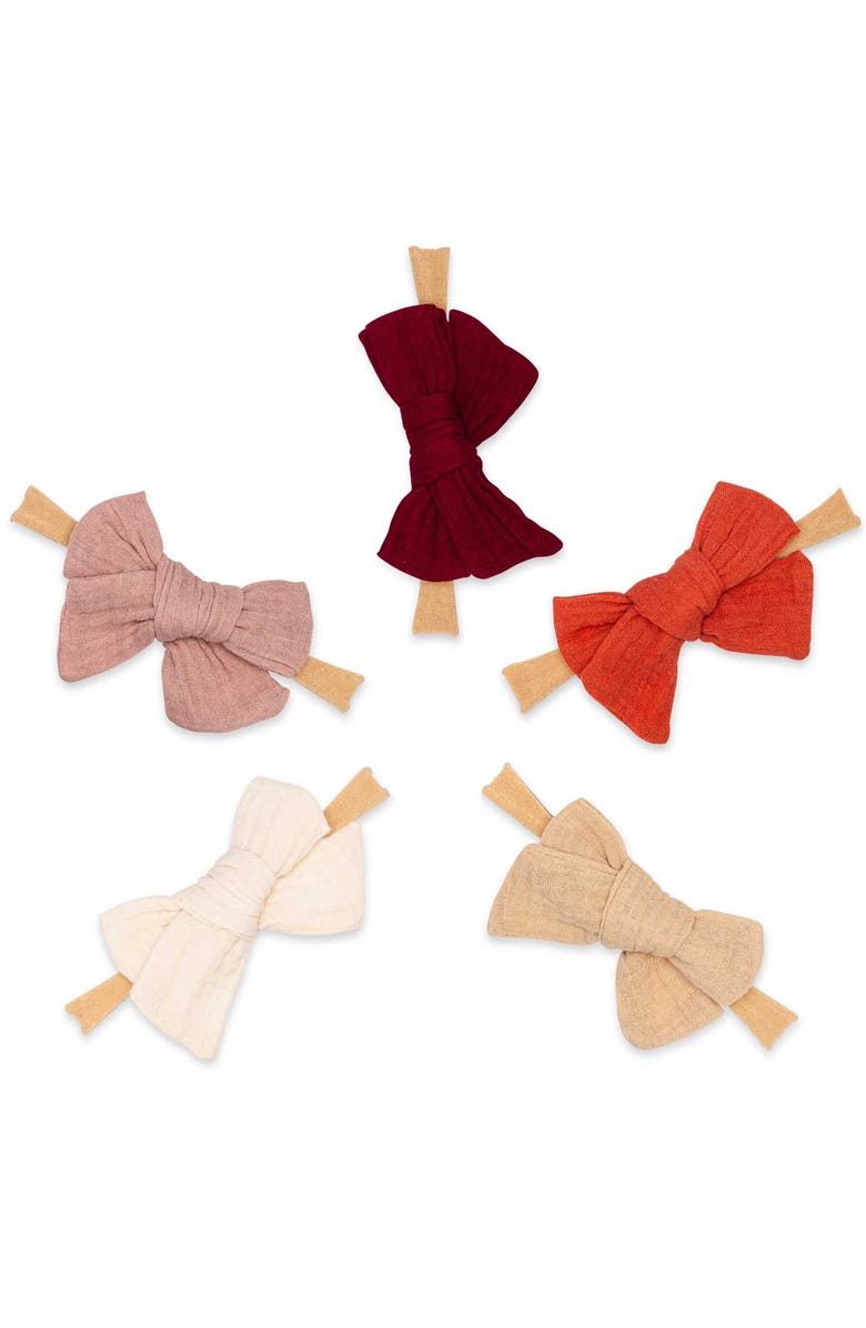 Parker Baby Co. Maple Set - Bows and Headbands - 5 Pack, Main, color, Maple Set