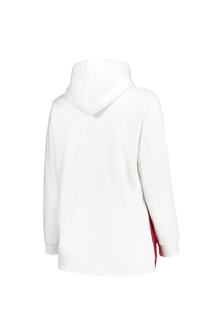Women's Profile White/Crimson Alabama Crimson Tide Plus Size Taping Pullover Hoodie, Alternate, color, White