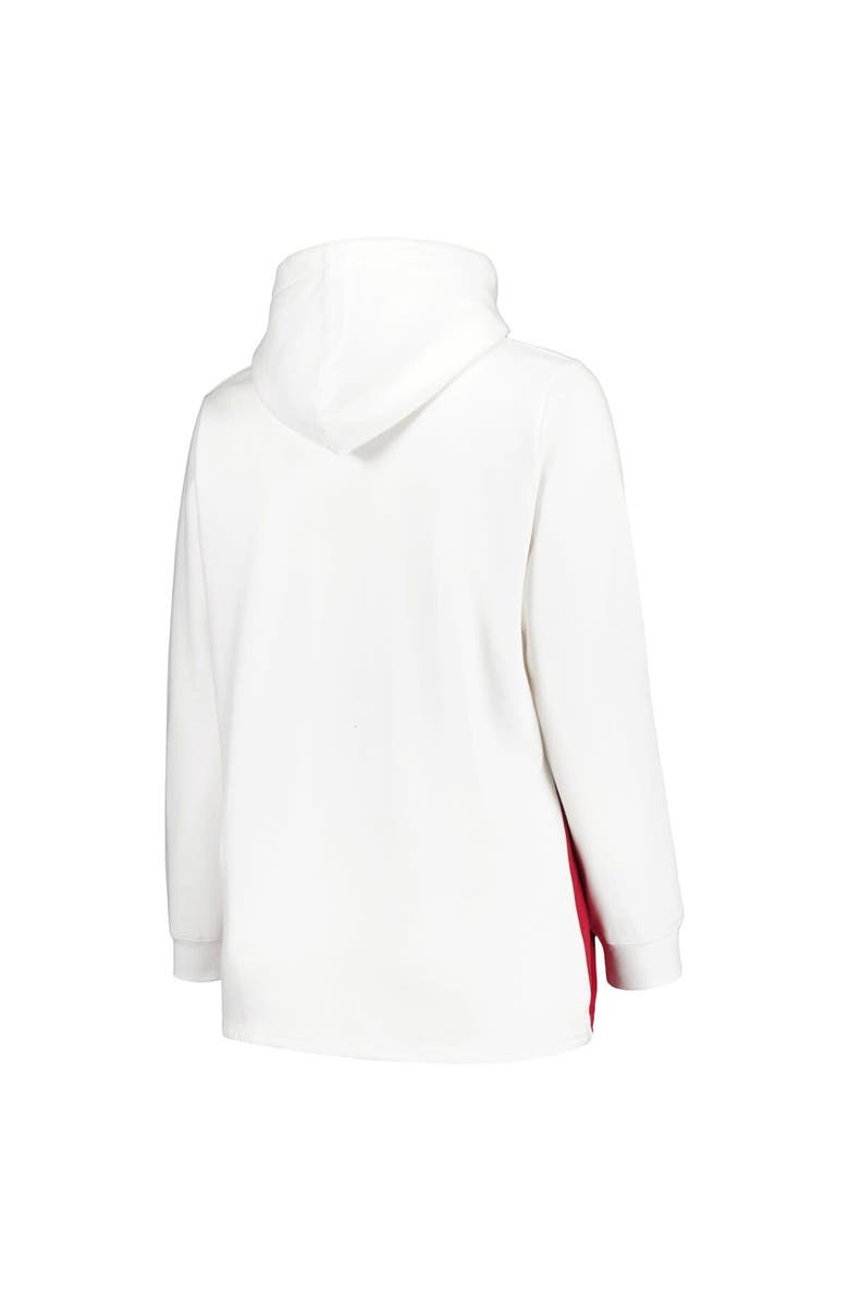 PROFILE Women's Profile White/Crimson Alabama Crimson Tide Plus Size Taping Pullover Hoodie, Alternate, color, White