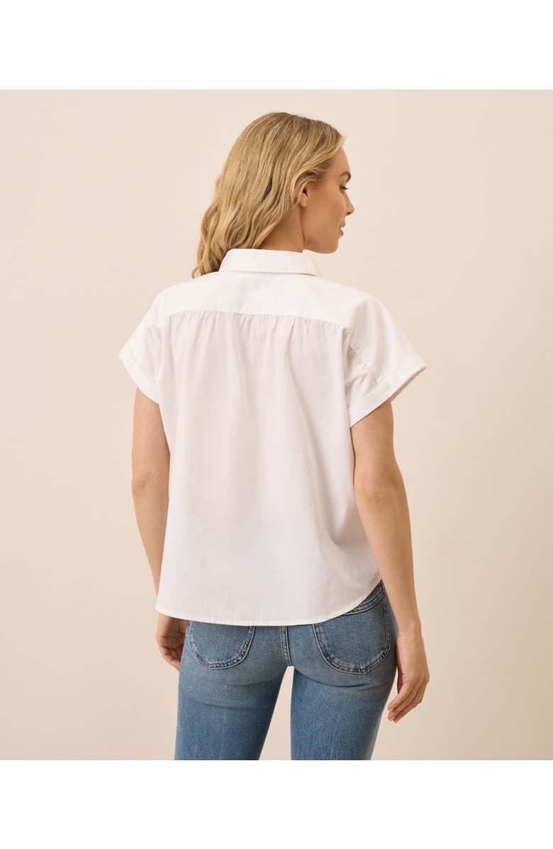 Pact Organic Cotton All Day Poplin Shirred Shirt, Alternate, color, White