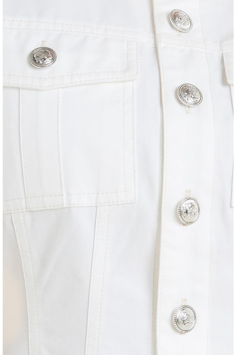 Denim Minidress, Alternate, color, WHITE