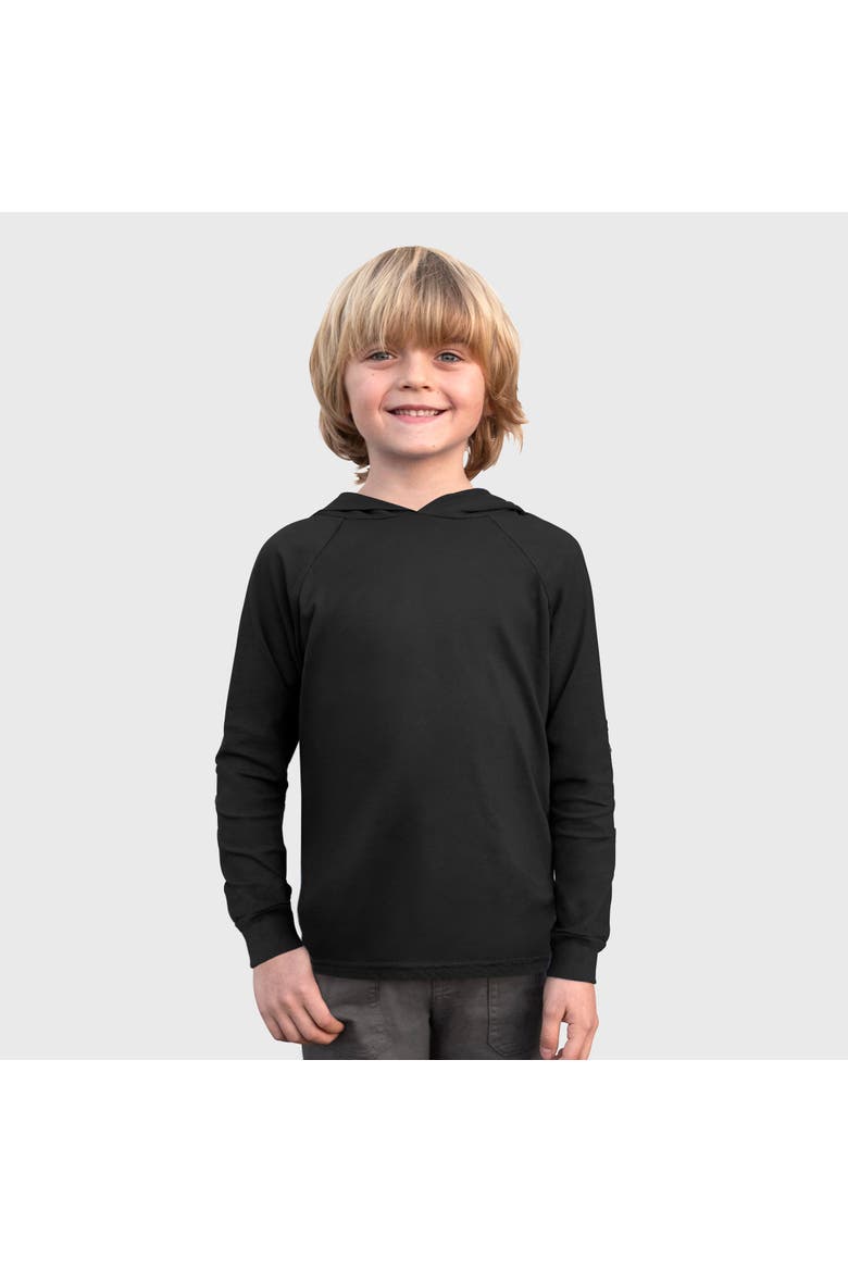 Baby Boys Medium-Weight 100% Cotton Long Sleeve Hooded Tee with Cuffs, Alternate, color, Black