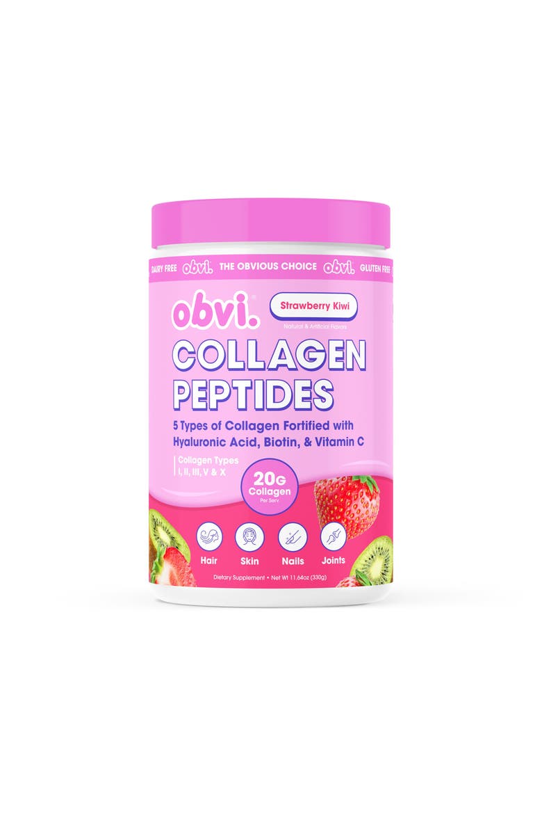 Multi-Collagen Peptide Blend - Nail, Skin & Hair Support Strawberry Kiwi, Main, color, None