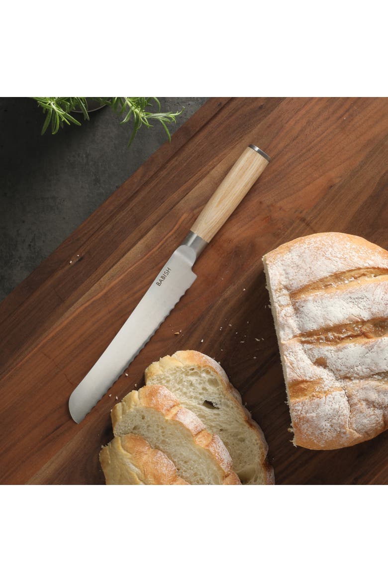 Bread Knife High Carbon 1.4116 German Steel Serrated Knife with Pakka Wood Handle, Alternate, color, Natural