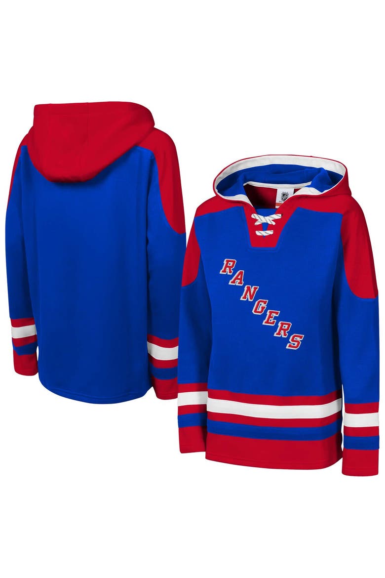 Youth Blue New York Rangers Ageless Must Have Home V-Neck Pullover Hoodie, Main, color, Blue