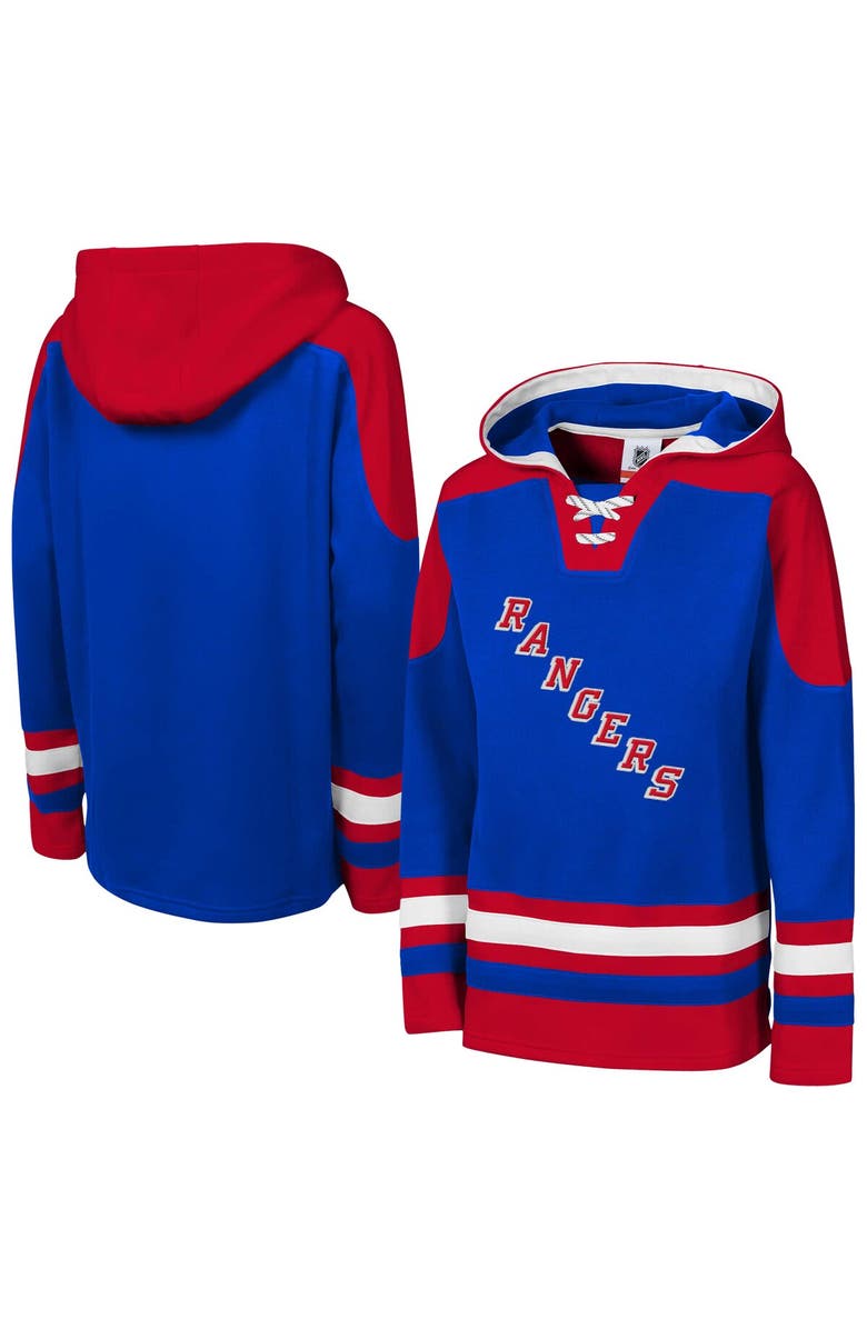 Outerstuff Youth Blue New York Rangers Ageless Must Have Home V-Neck Pullover Hoodie, Main, color, Blue