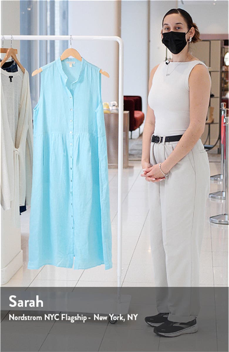 Sleeveless Organic Linen Midi Dress, sales video thumbnail