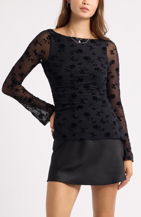 Flocked Mesh Asymmetric Top