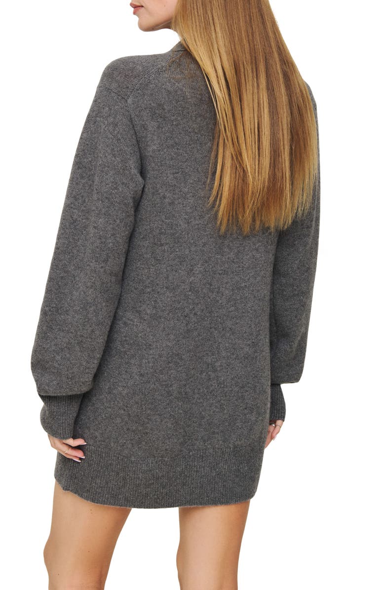 Reformation Maeve Long Sleeve Recycled Cashmere & Wool Blend Polo Sweater Minidress, Alternate, color,