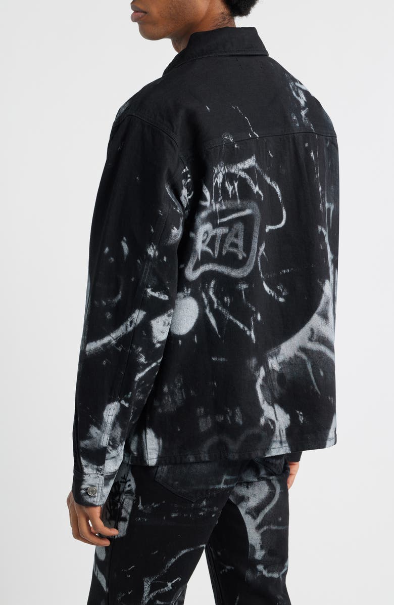 RtA Norris Graffiti Shirt Jacket, Alternate, color, Graffiti Graphite