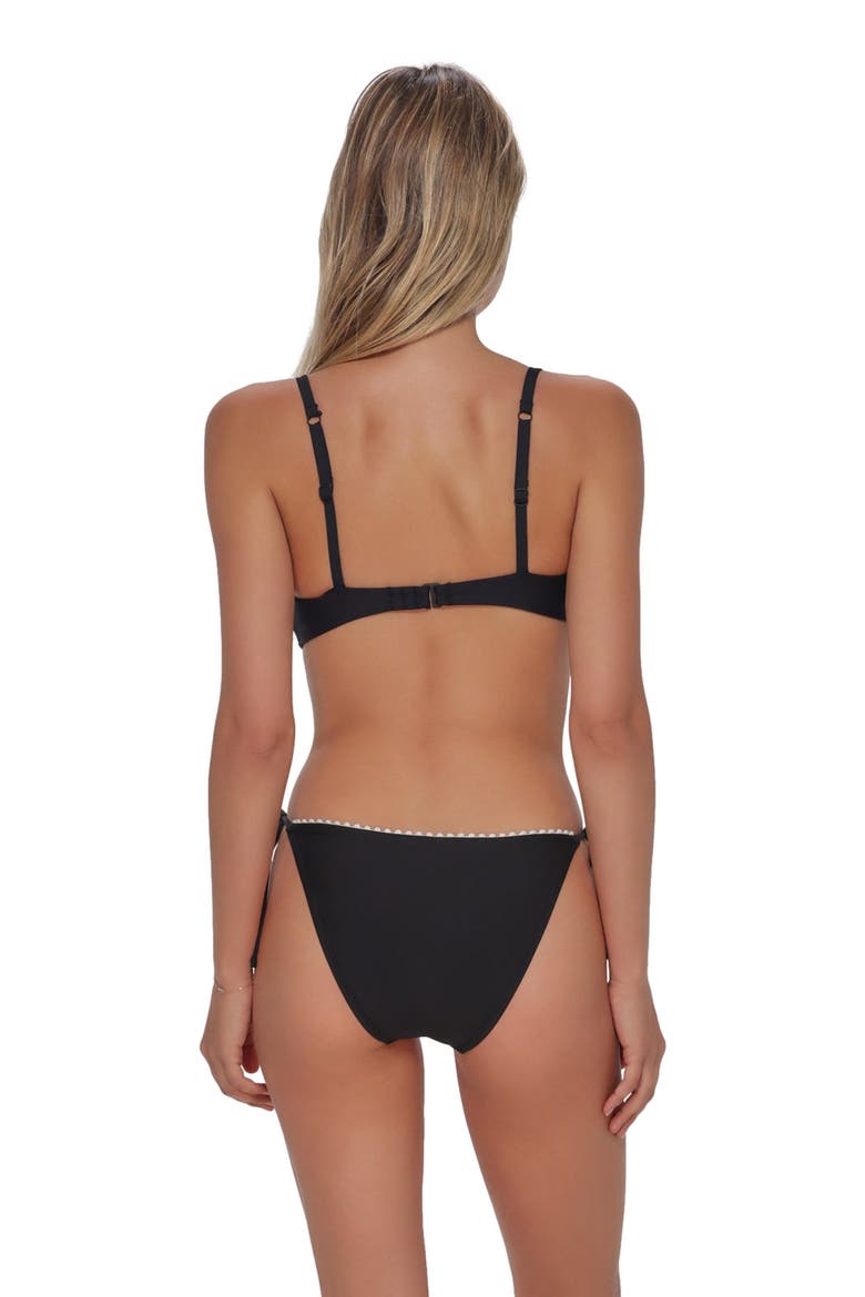 Pom Pom Sylvia Bralette Bikini Swimsuit Top, Alternate, color, BLACK