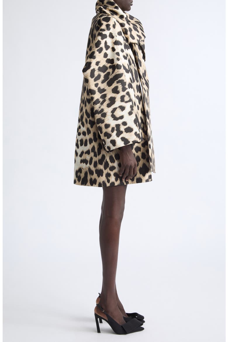 Bow Scarf Short Coat, Alternate, color, BEIGE