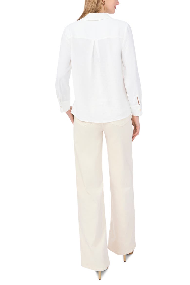 Soutache Flower Button-Up Shirt, Alternate, color, ULTRA WHITE