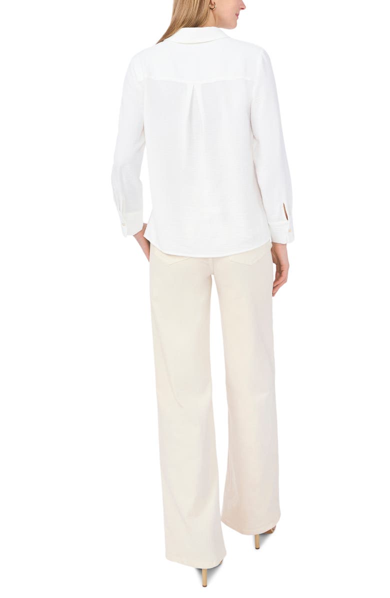 Vince Camuto Soutache Flower Button-Up Shirt, Alternate, color, Ultra White