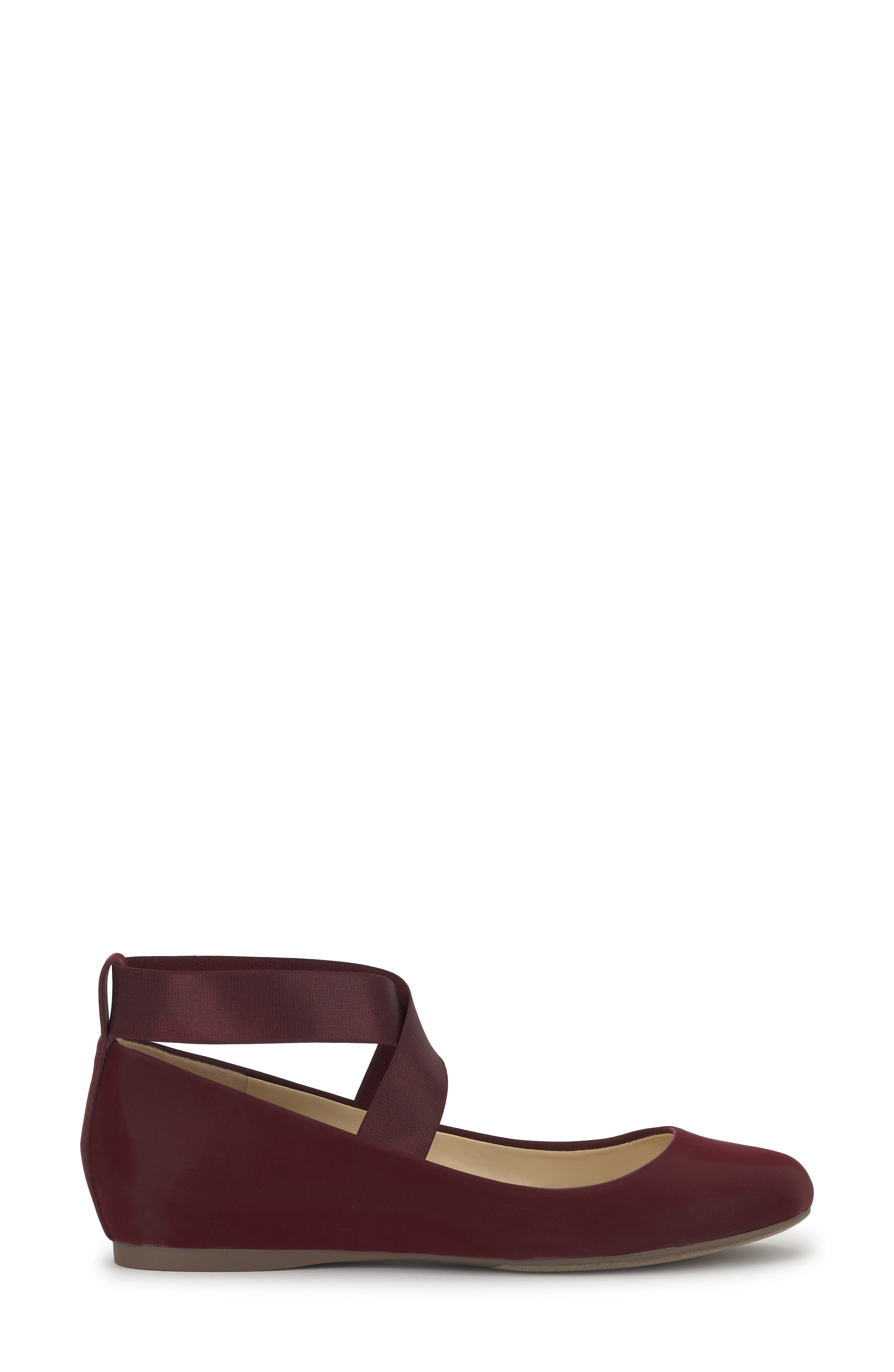 Mandayss Ankle Strap Ballet Flat, Alternate, color, RED 34