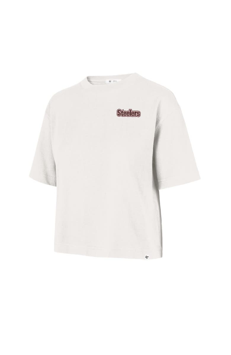 '47 Women's '47  Cream Pittsburgh Steelers Love Letter Reed City T-Shirt, Alternate, color, Cream