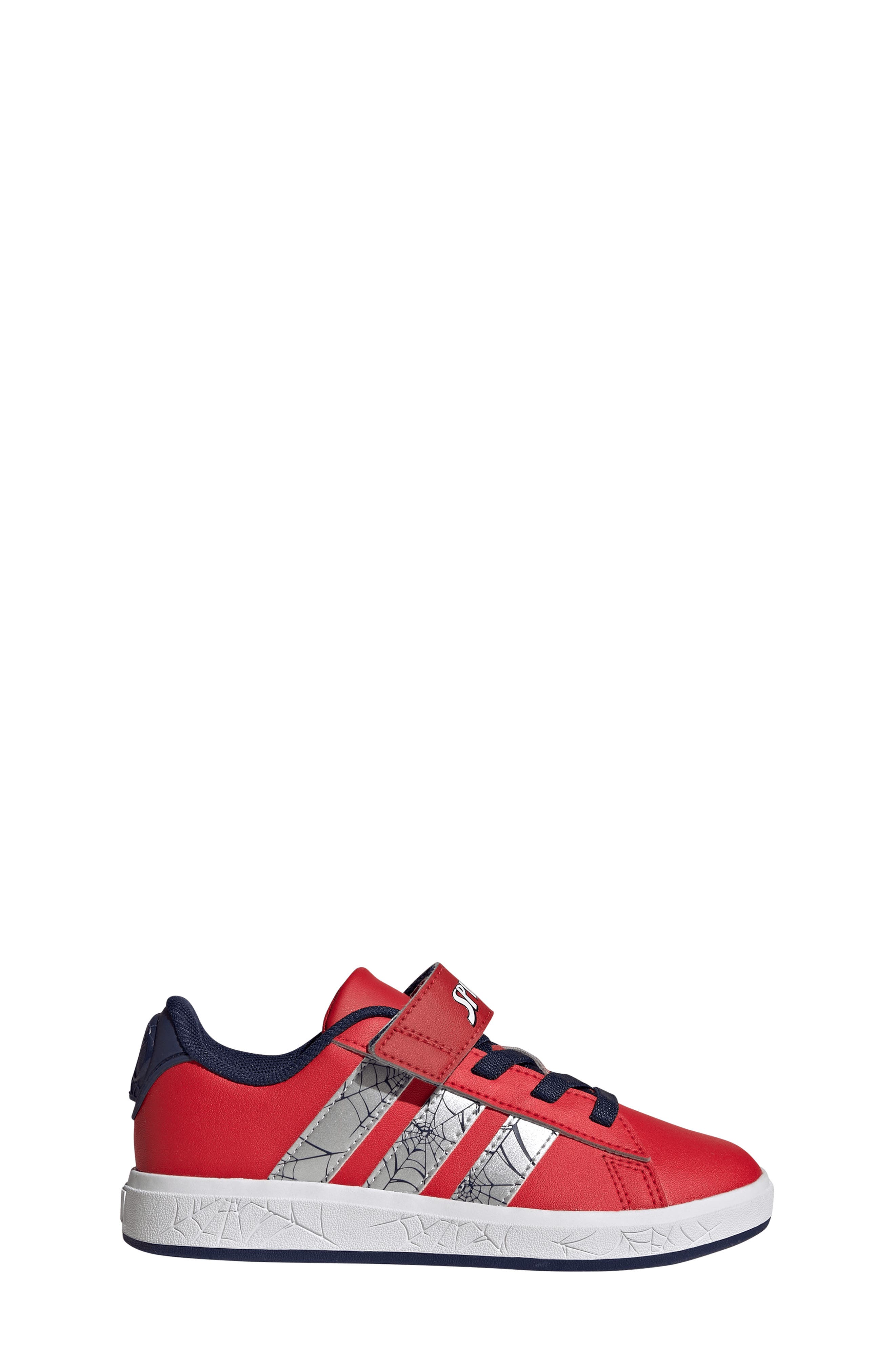 Kids' Grand Court Spider-Man Sneaker, Alternate, color, RUBY/ SILVER/ DARK BLUE