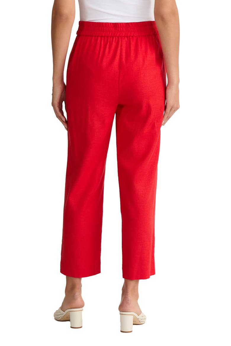 Slash Pocket Crop Straight Leg Pants, Alternate, color, ROUGE