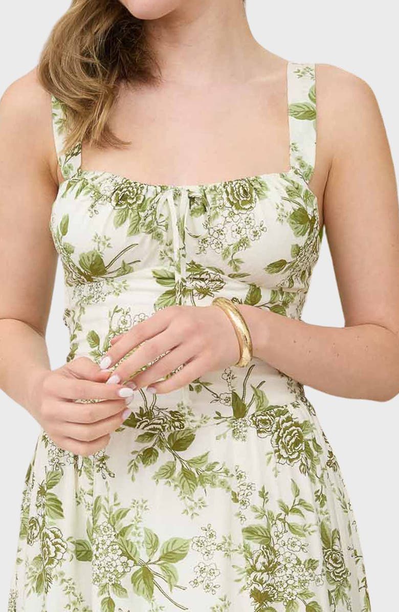 Blu Pepper Floral Bustier Midi Dress, Alternate, color, 
