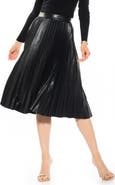 Alexia Admor Luca High Waist Pleated Faux Leather Skirt